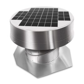 A silver, 20-watt solar attic fan.