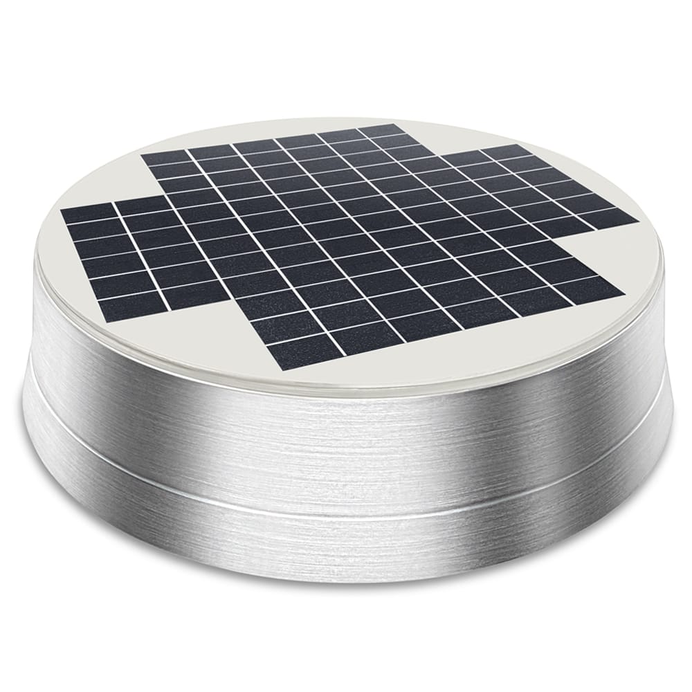 The top portion of a Remington Solar attic turbine fan.