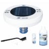 A solar pool ionizer and its accessories.