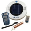 A solar pool ionizer and its accessories.