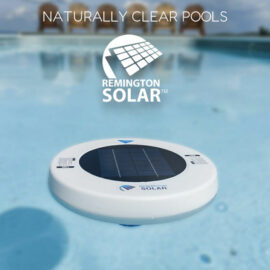 A pool ionizer in a swimming pool, with the words