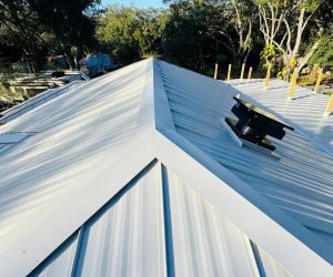 fan on metal roof