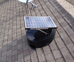 Remington Solar attic fan after hail storm